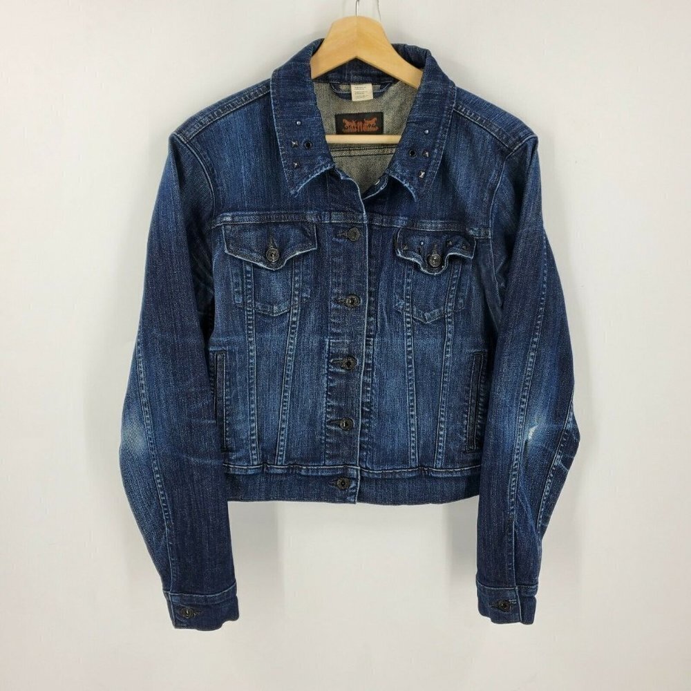Levi's Women's Stretch Slim Embellished‎ Studded Denim Jacket 702700061 Size L